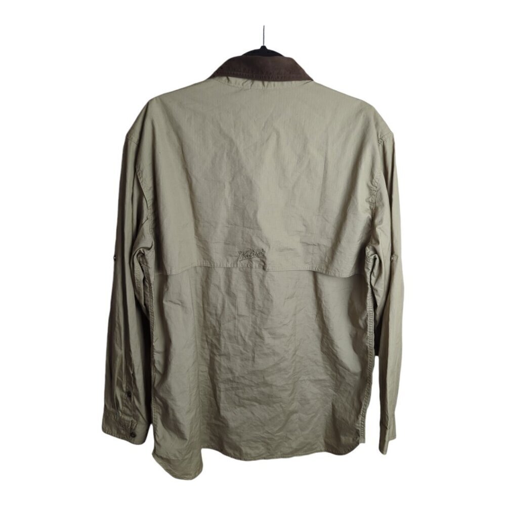 WOOLRICH Size L Men's Hunting Shooting Shirt Insulated Pads  Khaki Sportsman - Picture 2 of 13